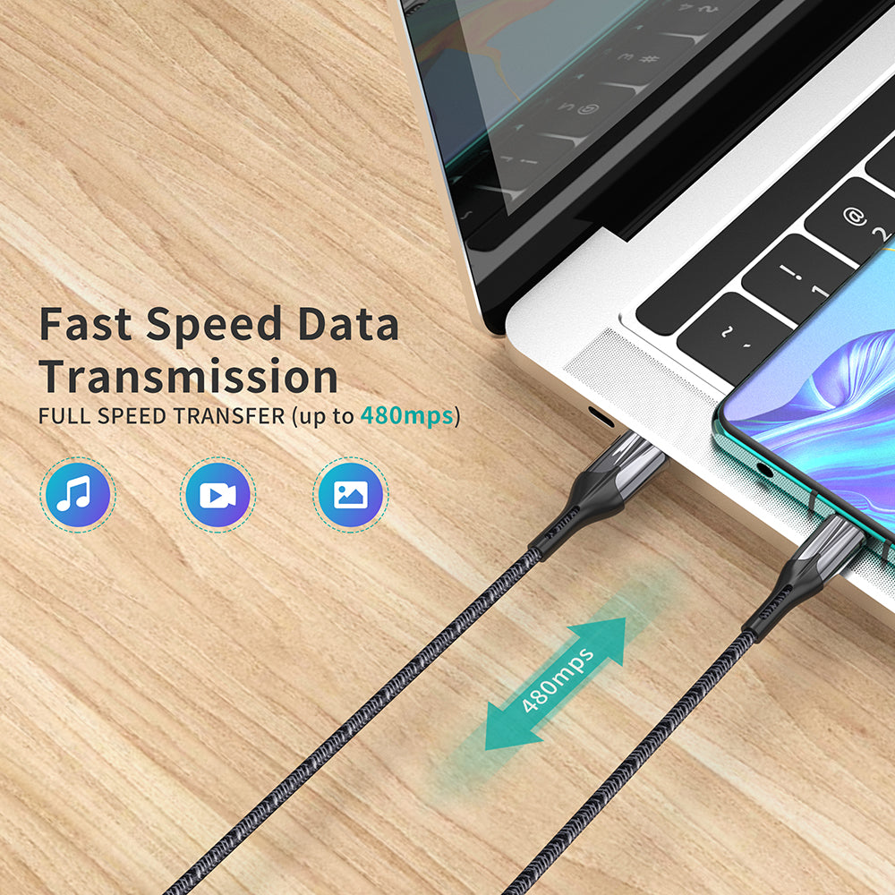 Choetech USB-A To Type-C 1.2m Fast Charging 5A Cable, AC0013. Fast Speed Data Transmission,Full Speed Transfer(up to 480 mps)